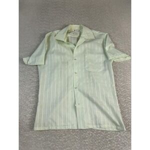 Vintage Mr. California Shirt Mens Medium‎ Green Dacron No Iron Camp Button 60s
